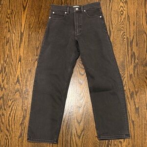 Everlane Way-High Straight Jeans in Black, Size 26R